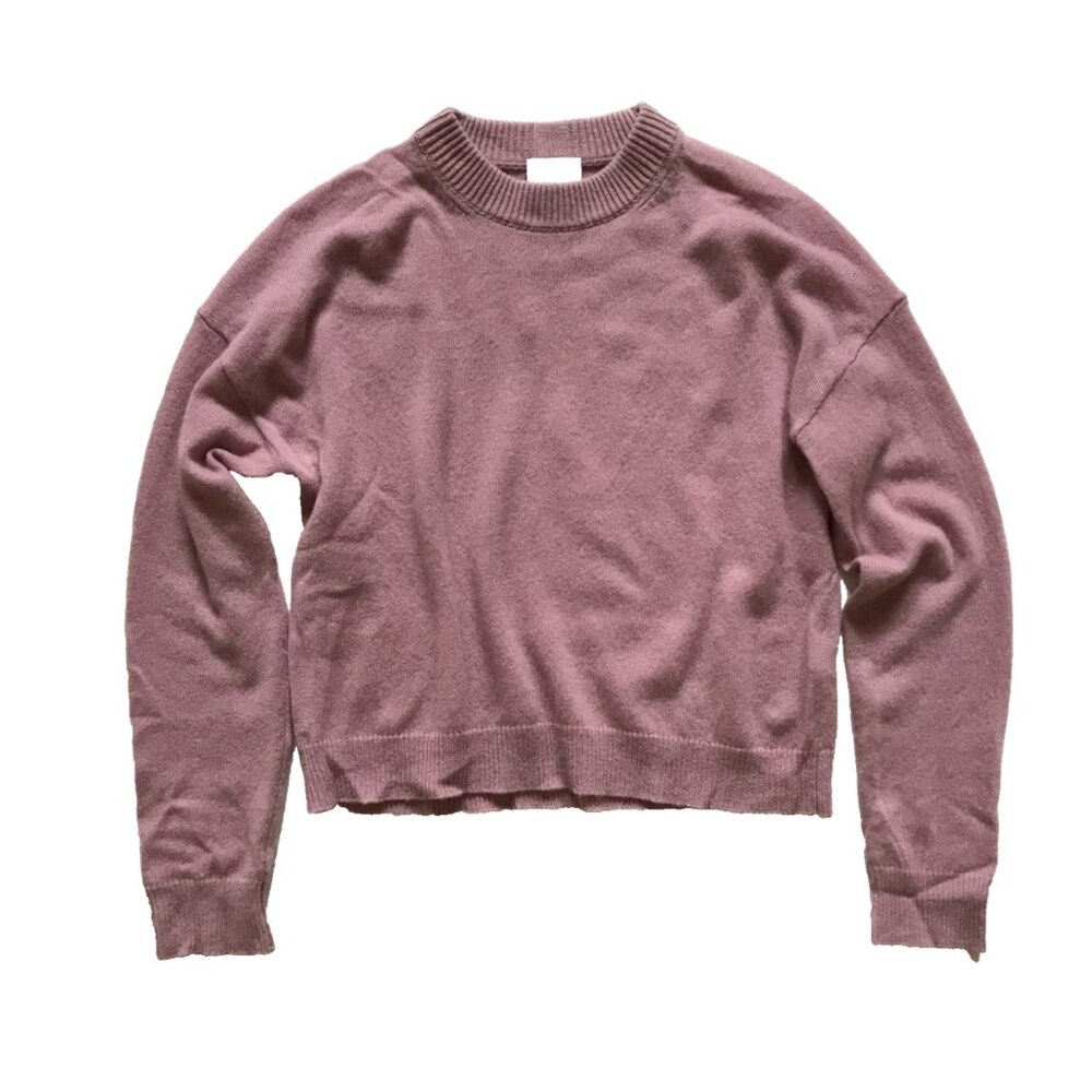 Allude Crew Neck Sweater Womens Large Lilac Purple Cashmere Cotton Pullover